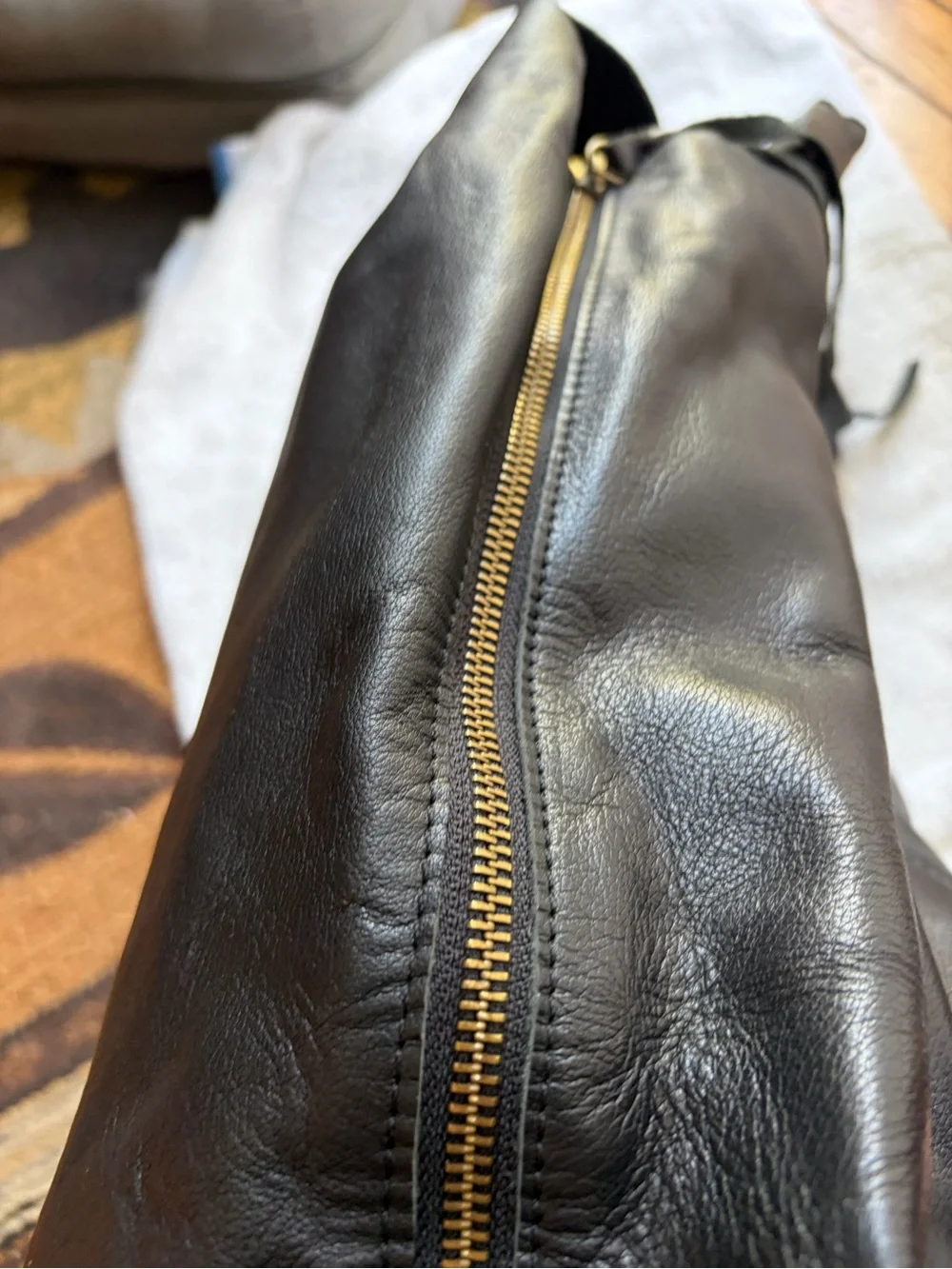 Blofinche Soft Black Leather Tote Bag